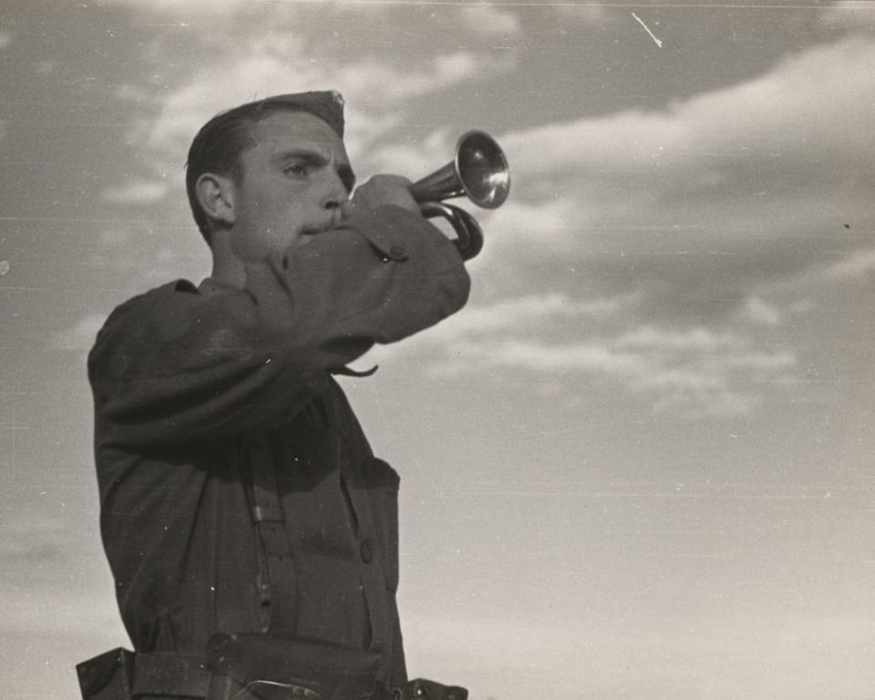 A man playing the trumpet