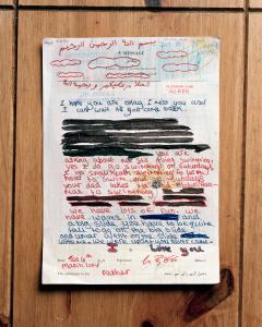  Edmund Clark, Original, hand-censored letter to a detainee from his daughter, from the series Guantanamo: If the Light Goes Out, 2009. © Edmund Clark