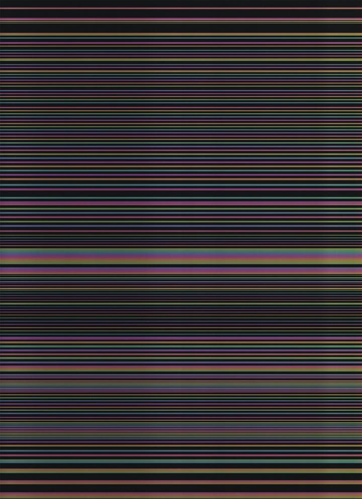 A lot of colorful lines going horizontally. 
