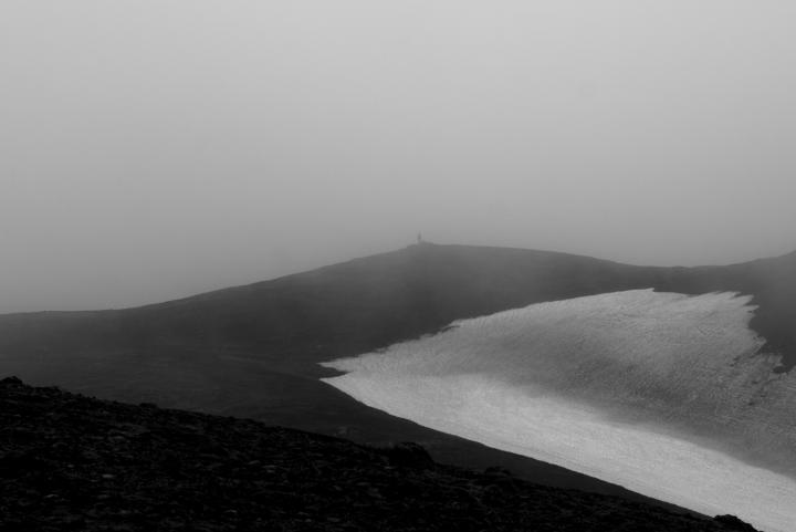 Black and white mountain range